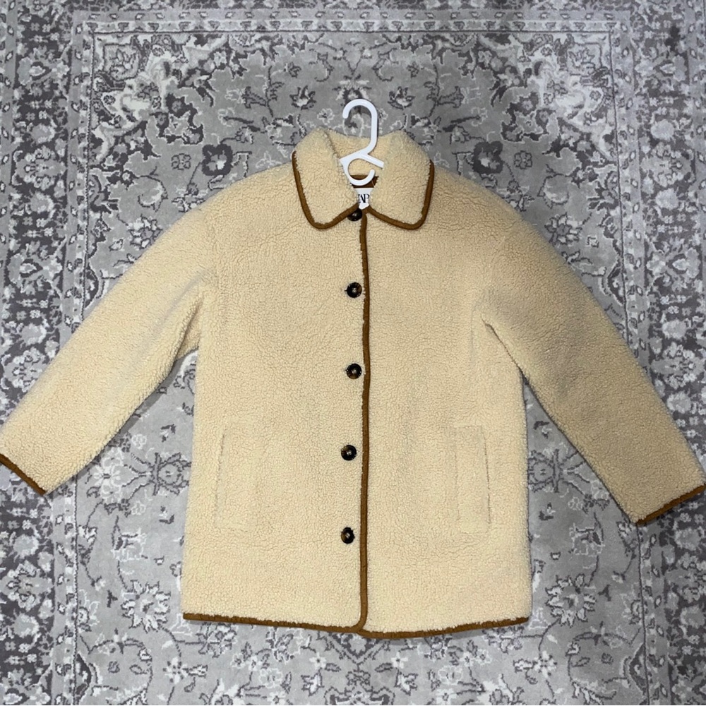 Zara Teddy coat in Beige